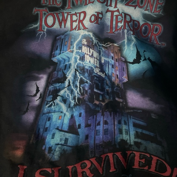 Vintage Disneyland Resort I Survived Twilight Zone Tower of Terror XL Hoodie - Picture 4 of 8